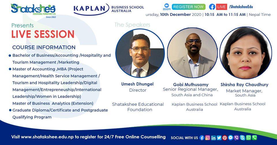 Virtual Info Session by Kaplan Business School Australia